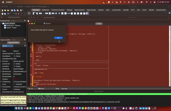 Screenshot of Lazarus 4.0 on macOS 13.7.5 Ventura.