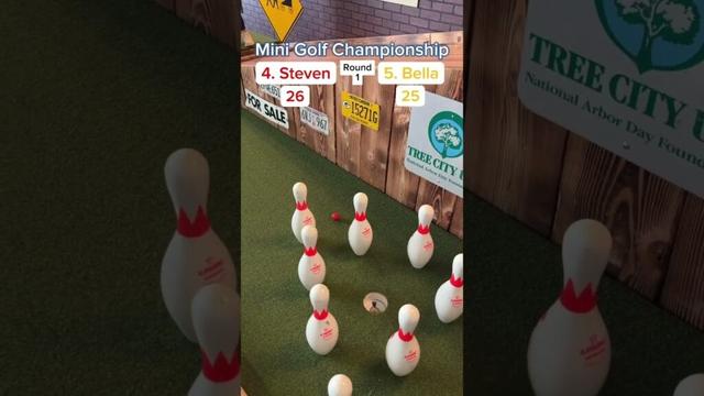 Mini Golf Championship Round 1, 4. Steven vs 5. Bella (Holes 13-14) #minigolf #golf #viral