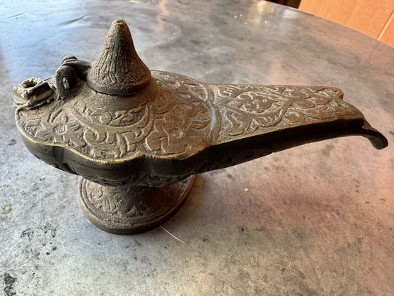 Photo of a magic brass lamp