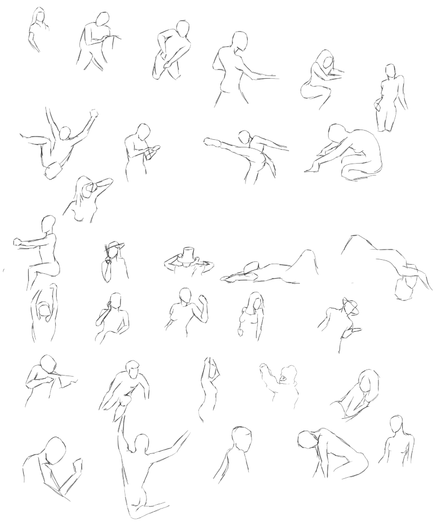 31 gesture drawings of the human figure