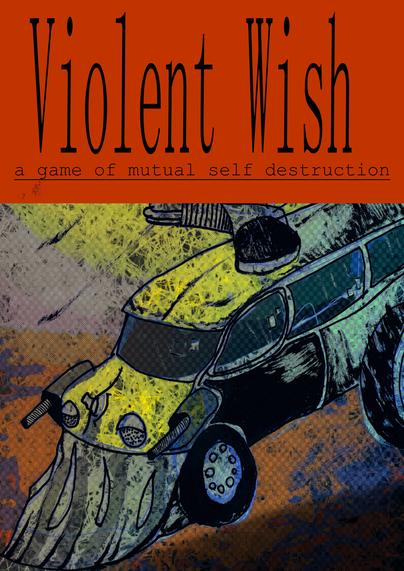 Wiolent wish a game of mutual self destruction.

a highly modified surf vehicle is about to crash intot he ground running full tile through the desert with machine guns and rocket launchers.
