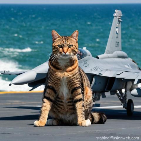 A giant cat with his toys - jet fighters.