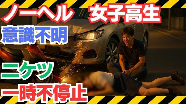 「信号なし交差点で原付2人乗り衝突…ノーヘル女子高生重体【徳島・北島町事故を徹底解説】」#交通事故 #バイク事故 #ノーヘル #原付二ケツ
