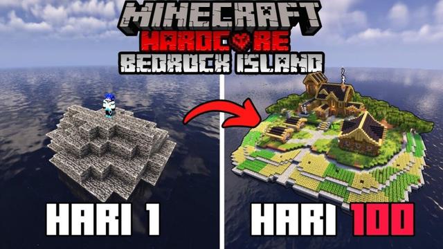 100 Hari di Minecraft Hardcore Bedrock Island