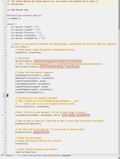 Valid source code using the unsynn! macro with certain statements with a red box around which is rust-analyzer flagging errors.