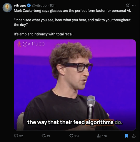 Zuck glasses the perfect platform for personal AI