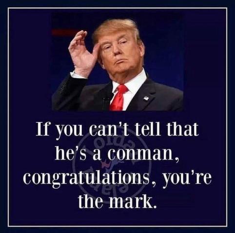 If you can't tell that
he's a conman,
congratulations, you're the mark.🖖