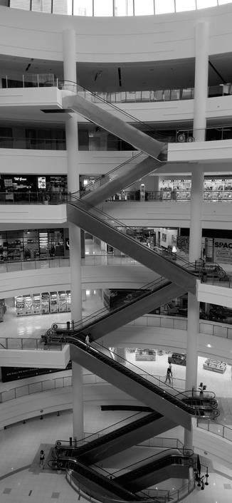 Escalating the floors like some South American dragon/mythological snake in a new mall.