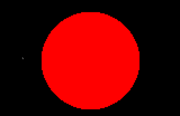 A black image with a red circle in the middle.