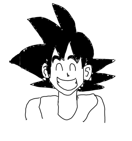 Digitally inked pencil sketch of Son Goku from Dragonball & Dragonball Z.  May 9 is apparently Goku Day