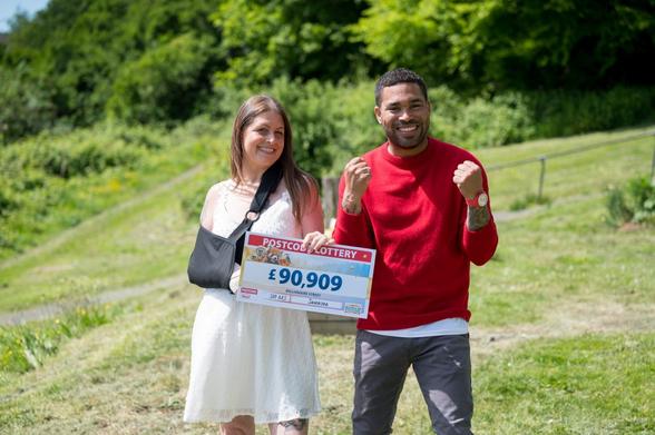 SKATING WIND-FALL: Gemma Archer was lost for words after her street’s £1m win