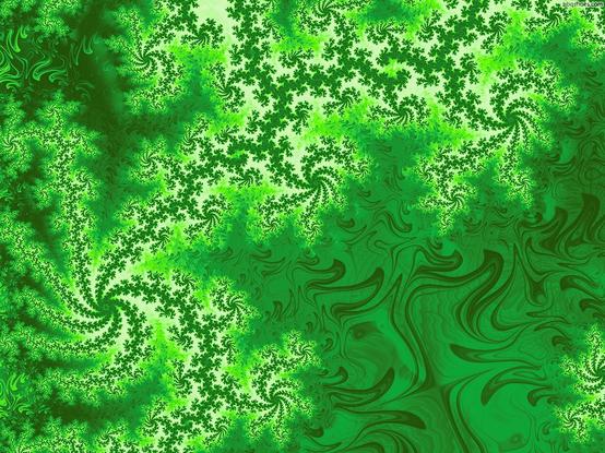 green fractal spirals with glow