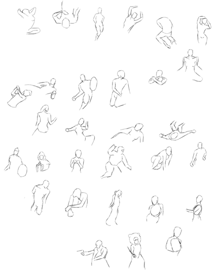 30 gesture drawings of the human figure
