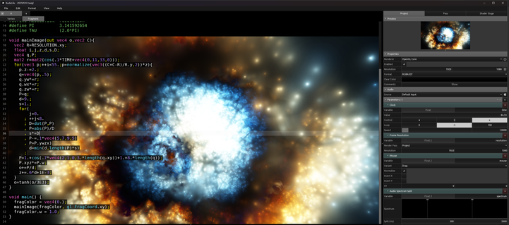From kodelife shader IDE, looks a bit like a star cluster