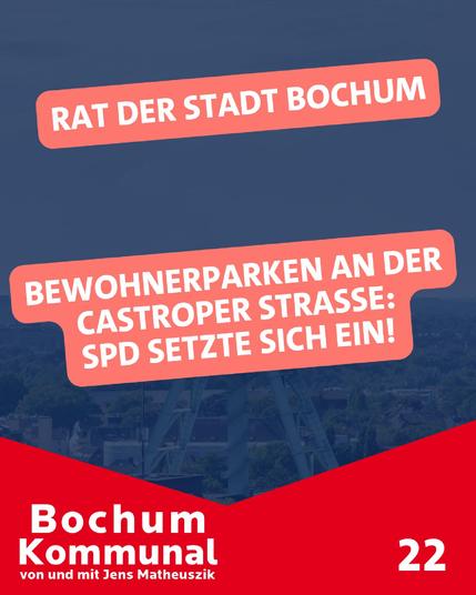 Bochum-Kommunal - von und mit Jens Matheuszik (Episode 22): Bewohnerparken an der Castroper Strasse: SPD setzte sich ein!