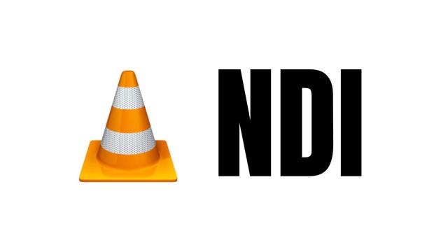 The VLC logo and the NDI text on a white background.