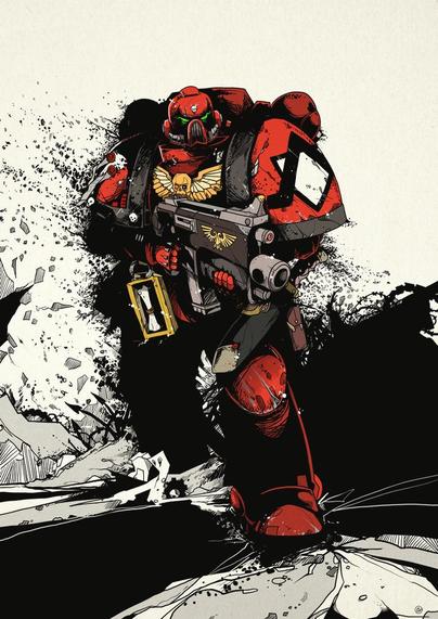 Warhammer 40k Space Marine of the Genesis Chapter.