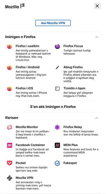 Mozilla dot org in kabyle.