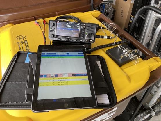 Outdoor (garage) station setup to use with temporary outside antenna (delta loop outside garage door).