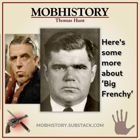 Image of George "Big Frenchy Demange" Jeandemange, image of Fred Gwynn playing Frenchy in The Cotton Club movie. Headline: Here's some more about 'Big Frenchy'