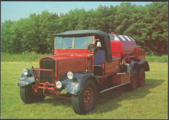 Printed colour postcard showing a view of the Fordson War Office Type 1 Foam Tender, built by the Ford Motor Company in 1942.

Published by the Fire Services National Benevolent Fund, Fire Appliance Series, No 43, c.1980s.

Postally unused.

Good condition, with very slight corner bumps.