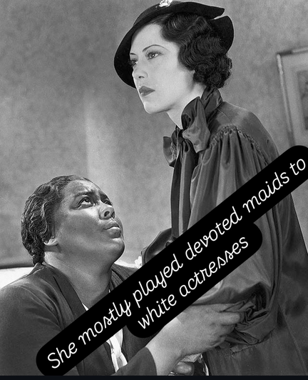 Louise usually played devoted maids to white actresses, in this Hollywood publicity shot she is gazing up at a white passing star
