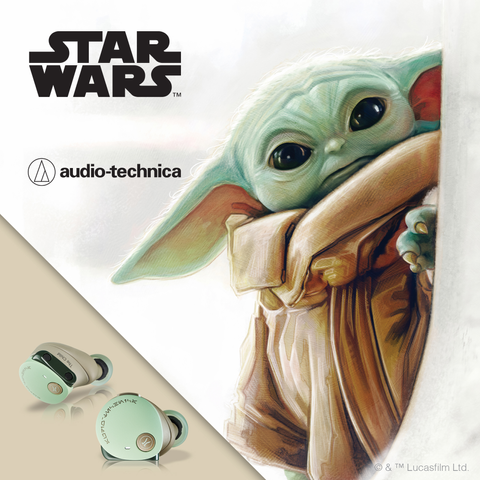Grogu-themed audio technica earbuds