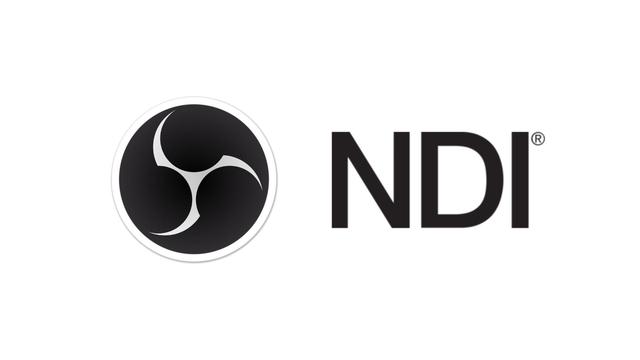 The OBS logo and the NDI logo on a white background.