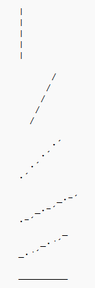 a picture of lines at different angles using text characters