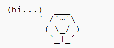 a little nervous guy in ascii art