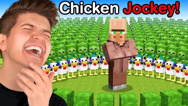1000 Chicken Jockey Vs Village in Minecraft!