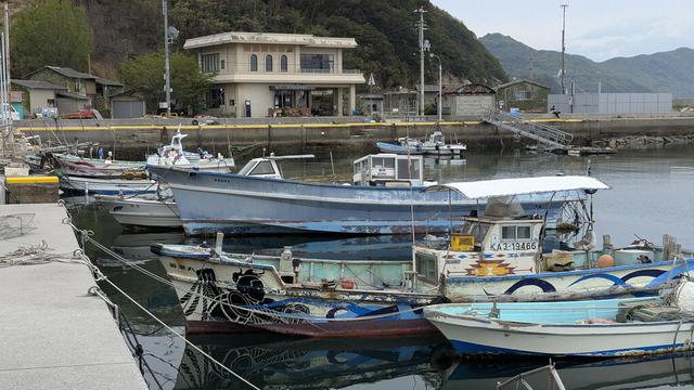 Some fishing boats, including some from the OGI Project in Ogijima's main port.