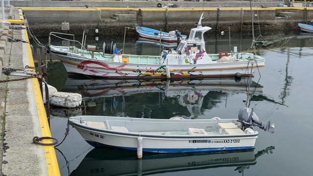 Some fishing boats, including some from the OGI Project in Ogijima's main port.