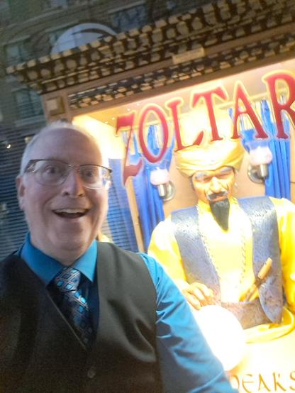 Posing with a real Zoltar machine!