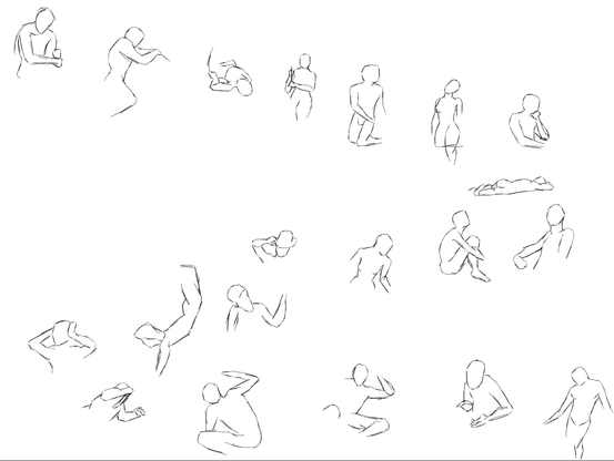 20 gesture drawings of the human figure