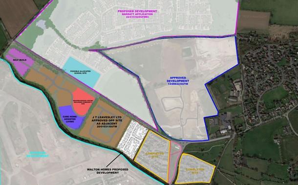 A map showing the development site in Fradley