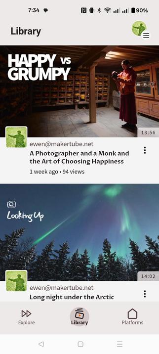 Ewen's Peertube channel as seen on the new Android app. Looks nice.