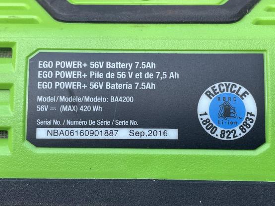My EGO mower original battery, still going strong since September 2016.