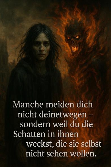 Manche meiden dich nicht deinetwegen - sondern weil du die Schatten in ihnen
weckst, die sie selbst nicht sehen wollen.🖖
