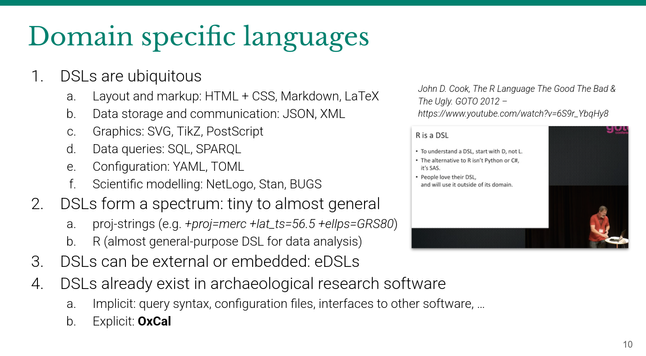 Screenshot of a slide of my talk with some facts about DSLs
