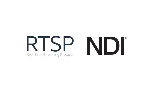 RTSP text and NDI logo on a white background.