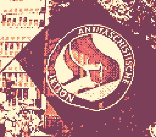 Große Aufnahme einer Antifa-Flagge