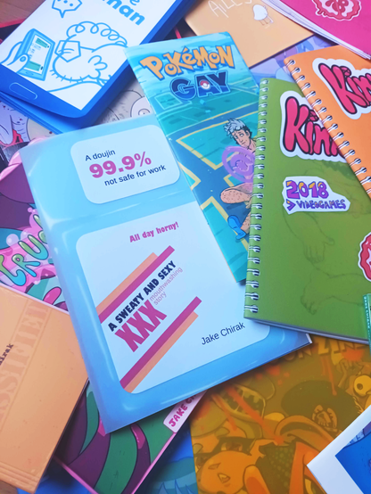 A picture of all my zines/books!