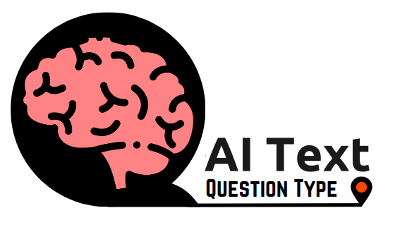 AIText logo showing a stylised clipart image of a brain in a Q shape. Next to it ar the words AIText Question Type