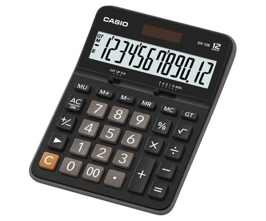 Calculadora Casio DX-12B, solar y a pila