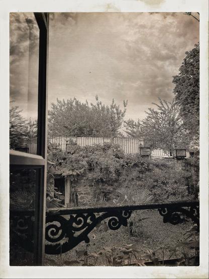 Le jardin de la Maison Beurdelaine et le ciel après l’orage