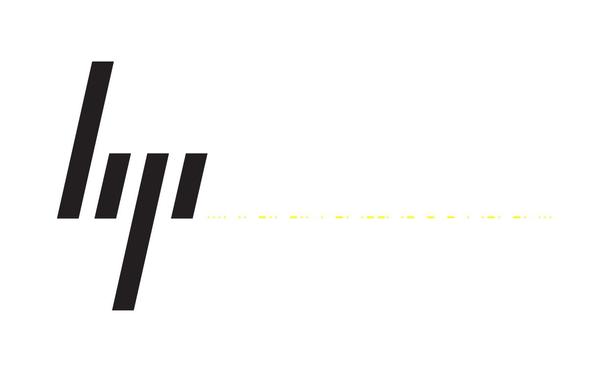 Das neue HP-Logo mit "hidden patterns" in Morse als yellowdots