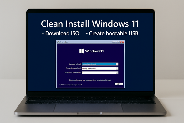 Looking to do a clean install of Windows 11 on a new PC or want to wipe your current system for a fresh start? In this step-by-step tutorial, we’ll show you exactly how to download the official Windows 11 ISO, create a bootable USB drive, and perform a clean installation of Windows 11 from scratch — no bloatware, no leftovers, just a fresh system.