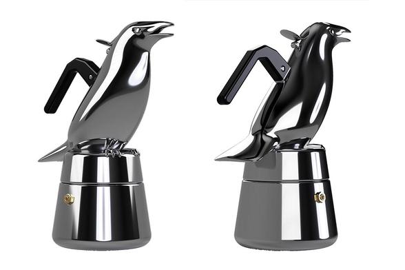 Moka pot coffee makers as birds, shaped like metallic crows 🐦‍⬛☕ by Crowka Pot