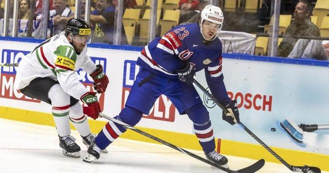 US blanks newcomer Hungary for 2nd straight shutout at hockey worlds, Canada routs Latvia